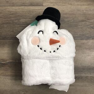 New Pillowfort Snowman Hooded Blanket Built-in Hand Mitts 40x50 Inches Christmas